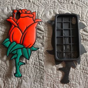 iPhone X Red Rose Phone Case